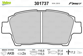 Тормозные колодки Valeo 301737