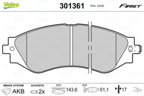 Гальмівні колодки Valeo 301361