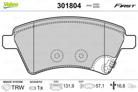 Гальмівні колодки Valeo 301804