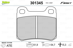 Тормозные колодки Valeo 301345