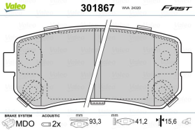 Тормозные колодки Valeo 301867