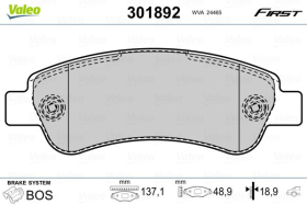 Тормозные колодки Valeo 301892