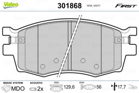 Тормозные колодки Valeo 301868