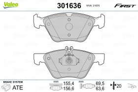 Тормозные колодки Valeo 301636