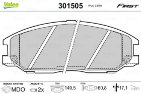 Тормозные колодки Valeo 301505