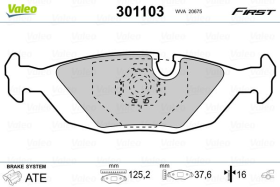 Тормозные колодки Valeo 301103