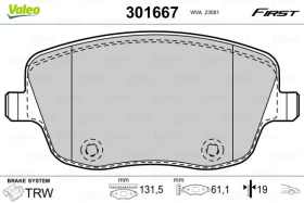 Тормозные колодки Valeo 301667