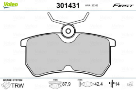 Тормозные колодки Valeo 301431