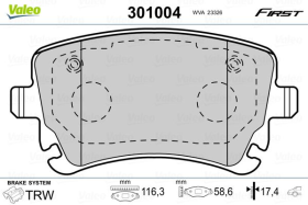 Тормозные колодки Valeo 301004