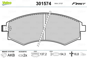 Тормозные колодки Valeo 301574