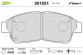 Тормозные колодки Valeo 301551