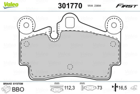 Тормозные колодки Valeo 301770