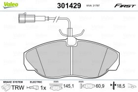 Тормозные колодки Valeo 301429