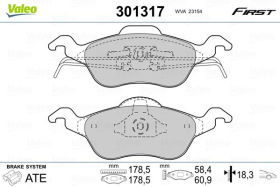 Тормозные колодки Valeo 301317