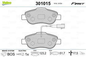 Тормозные колодки Valeo 301015