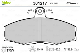 Тормозные колодки Valeo 301217