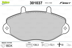 Тормозные колодки Valeo 301037