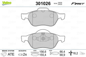 Тормозные колодки Valeo 301026