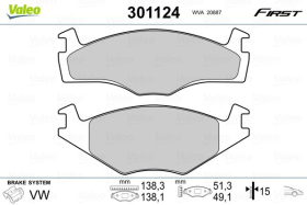 Тормозные колодки Valeo 301124