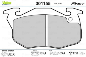 Тормозные колодки Valeo 301155