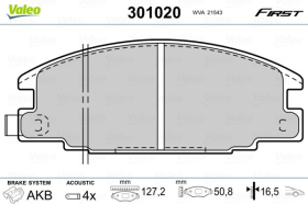 Тормозные колодки Valeo 301020