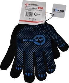 Рукавички робочі Intertool Construct трикотажні з покриттям ПВХ сині