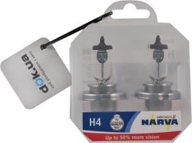 Автолампа Narva Range Power 50+ H4 PX26d 55 W прозрачно-голубая 488612box