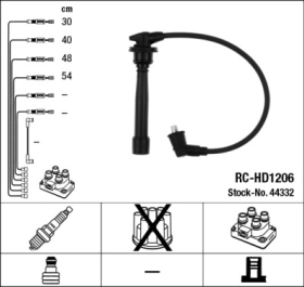 Комплект проводов зажигания NGK RCHD1206