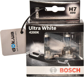 Автолампа Bosch Ultra White H7 PX26d 55 W прозрачно-голубая 1987301182