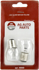 Автолампа AG-Autoparts P21/5W BA15d 5 W 21 W помаранчева AG40069