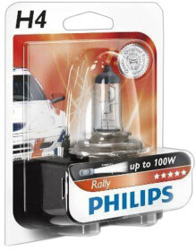 Автолампа Philips Rally H4 P43t-38 100 W прозрачная 12569RAB1