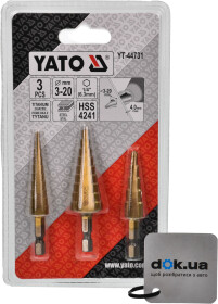 Набір свердл Yato ступеневих по металу YT-44731 3-20 мм 3 шт.