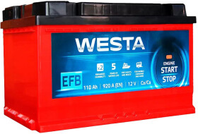 Аккумулятор Westa 6 CT-110-R Start-Stop EFB WEFB110