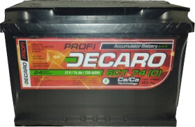 Аккумулятор DECARO 6 CT-74-R 67430pro