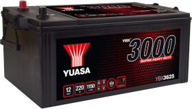 Аккумулятор Yuasa 6 CT-220-L YBX 3000 Super Heavy Duty YBX3625