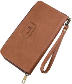 Клатч Shvigel 19122 без логотипа авто коричневый