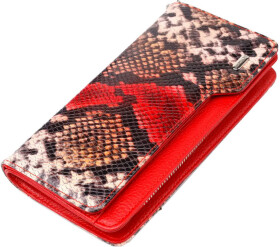 Портмоне-органайзер Canpellini 21541 без логотипа авто колір коричневий з червоним