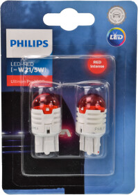 Автолампа Philips Ultinon Pro3000 W21/5W W3x16q червона 11066U30RB2