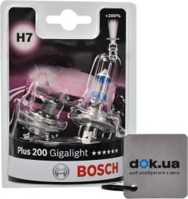 Автолампа Bosch Plus 200 Gigalight H7 PX26d 55 W 1987301436