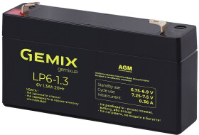 Акумулятор для ДБЖ Gemix LP6-1.3 6 V 1.3 Аг