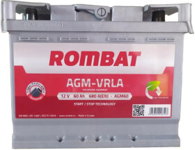 Аккумулятор Rombat 6 CT-60-R AGM Start Stop agm60