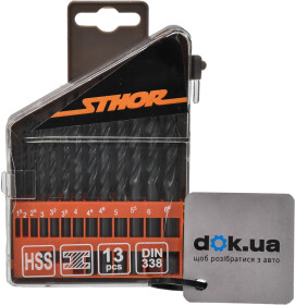 Набір свердл STHOR спіральних по металу 22130 1.5-6.5 мм 13 шт.