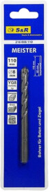 Свердло S&R спіральне по цеглі та бетону Meister 216008110 8 мм
