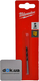 Сверло Milwaukee спиральное по дереву 4932363651 3 мм