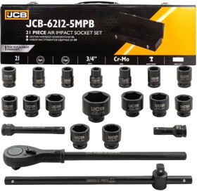 Набір торцевих головок та компонентів JCB JCB-6212-5MPB 3/4