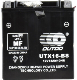 Аккумулятор Outdo 6 CT-14-L Super MF Sealed UTX16-BS