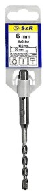 Бур S&R Meister 200006110 спіральний по цеглі та бетону 6 мм