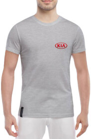 Футболка чоловіча Globuspioner класична Kia Mini Logo Red сіра принт спереду