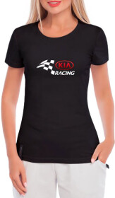 Футболка жіноча Globuspioner класична Kia Racing чорна принт спереду
