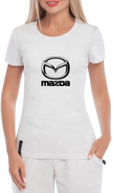 Футболка женская Globuspioner классическая Mazda Big Logo Classic белый спереди